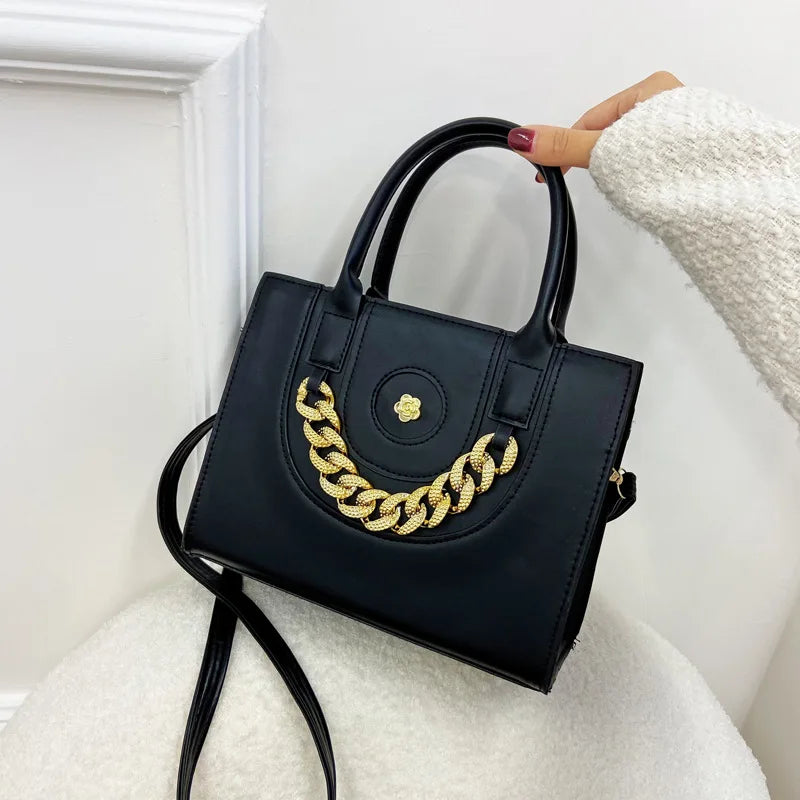 European Style Women's Shoulder Bag Solid Pu Leather Ladies Handbags
