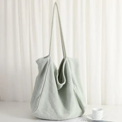 European Vintage Denim Tote Large Capacity Handbag
