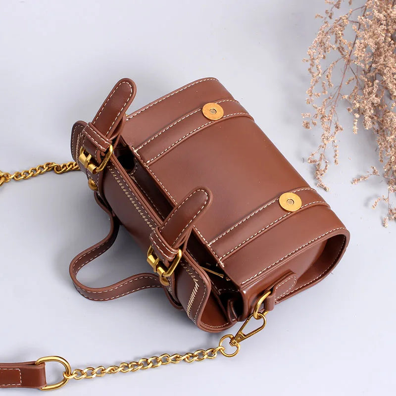 Vintage Leather Shoulder Bag Handcrafted with Top Grain Leather