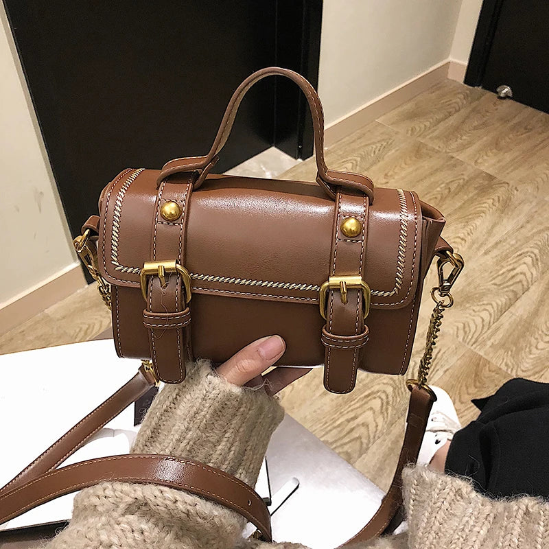 Vintage Leather Shoulder Bag Handcrafted with Top Grain Leather