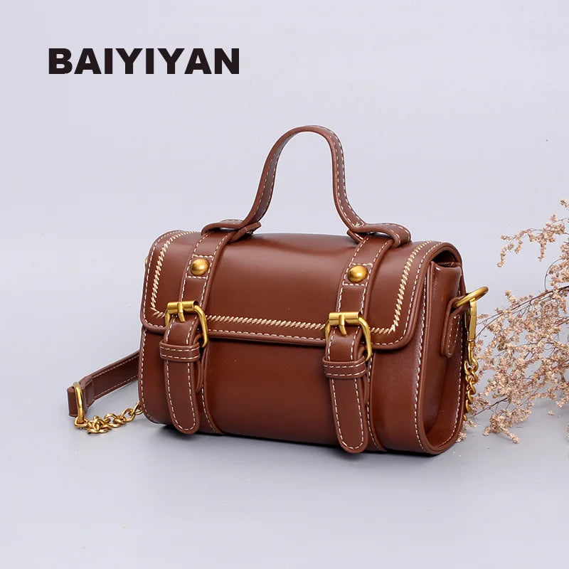 Vintage Leather Shoulder Bag Handcrafted with Top Grain Leather