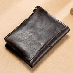 European American Retro Cowhide Men's Wallet RFID Short Wallet
