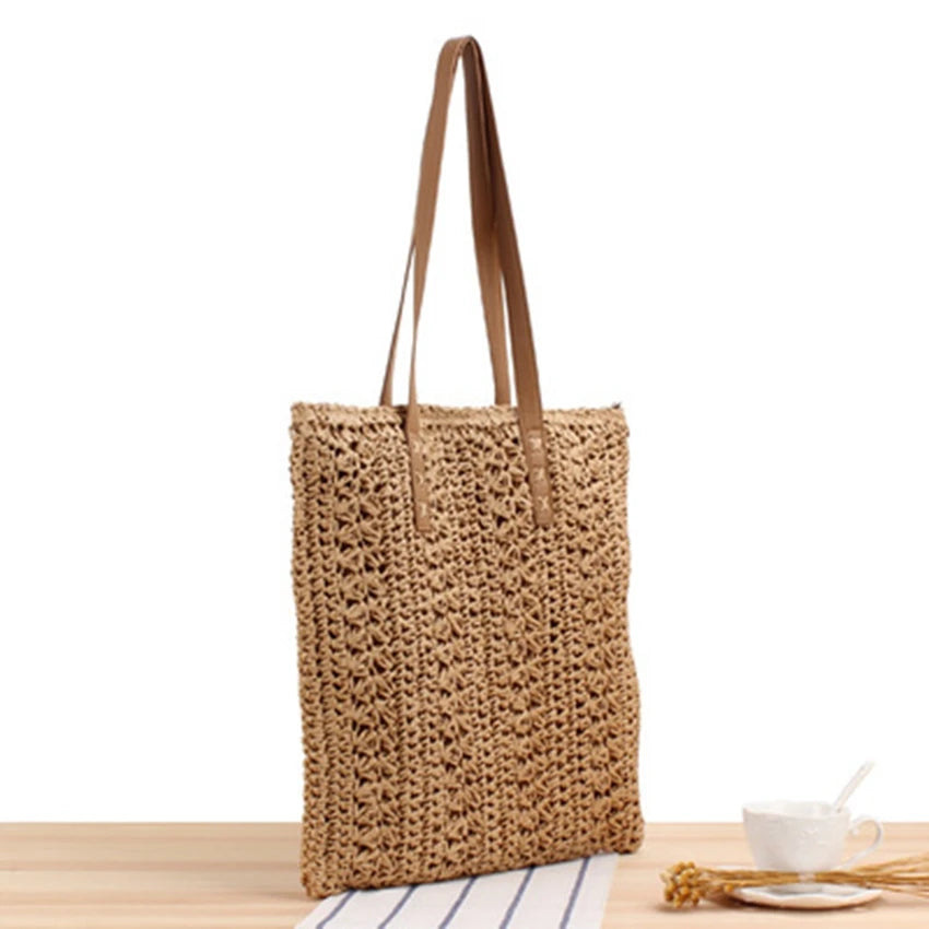 Pure Paper Rope Hand-Woven Bag for Seaside Holiday