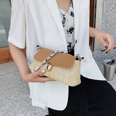 European American Straw Saddle Bag Shoulder Bag