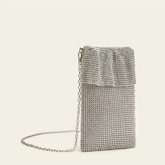 Metal Mesh Crossbody Bag Cell Phone Purse Wallet