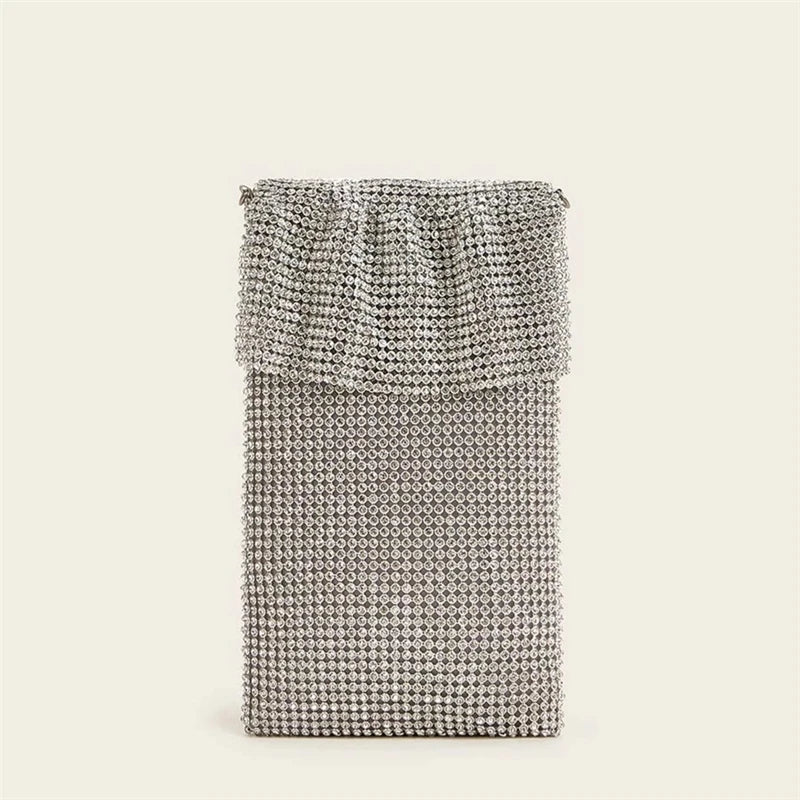 Metal Mesh Crossbody Bag Cell Phone Purse Wallet