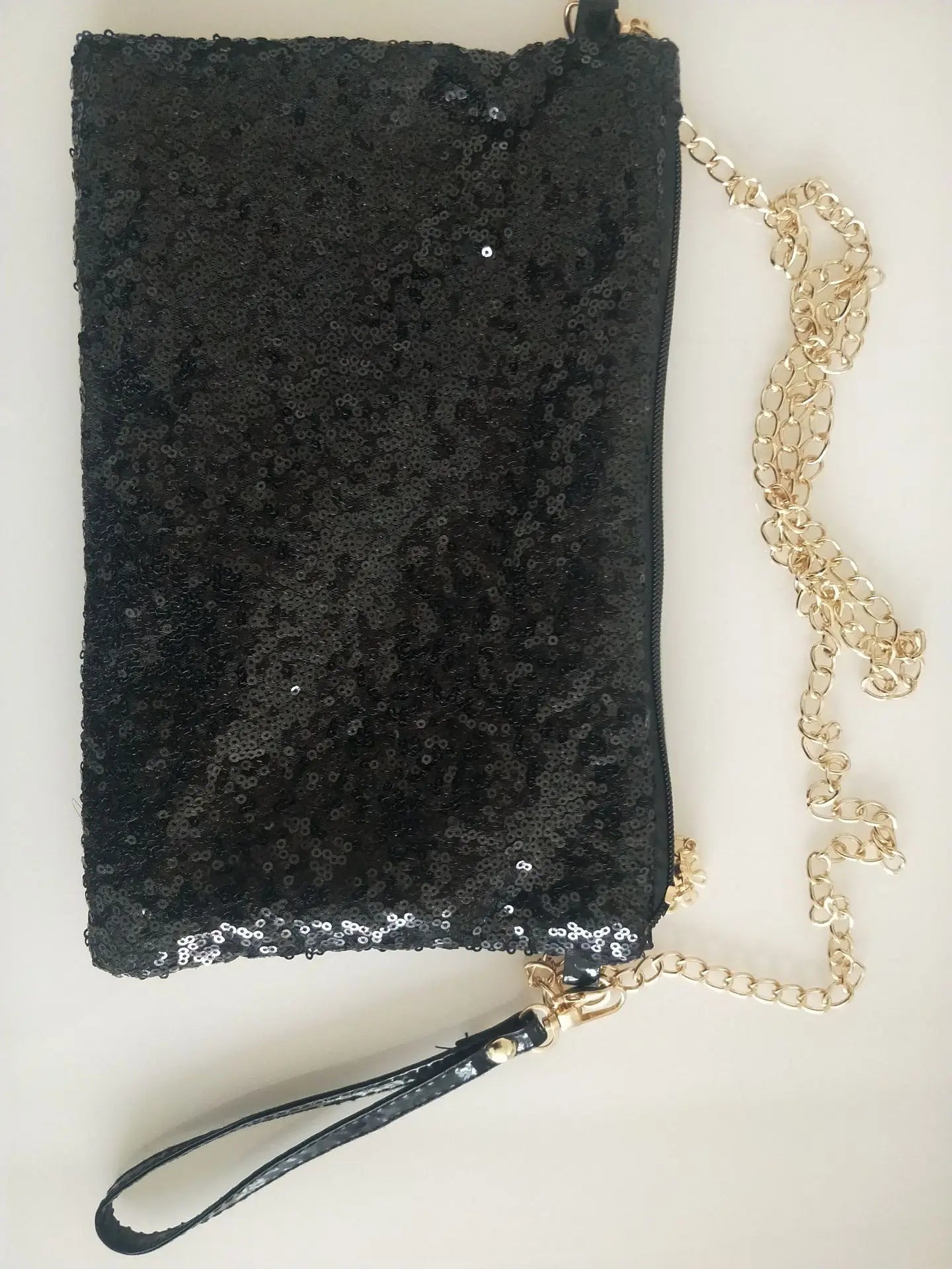 Evening Party Glitter Shoulder Bag with Zipper Chain Strap
