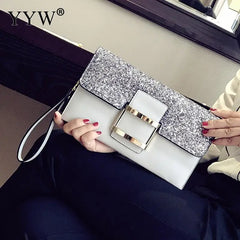 Evening Bag Clutch Handbag Women Party Mini Purse PU Leather