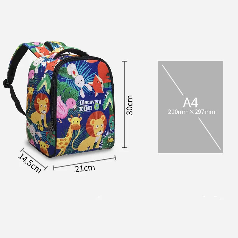 Excavator Digger Dinosaur Animals Print Children School Bags Baby Toddler Backpa