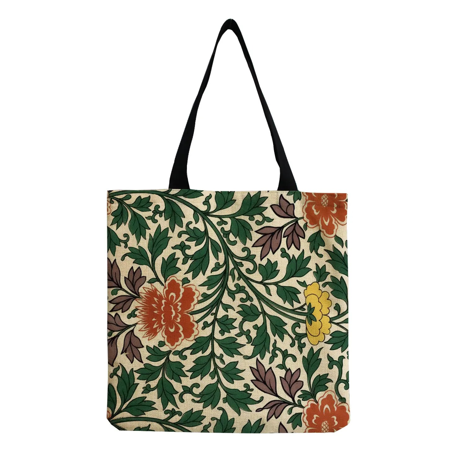 Colorful Floral Pattern Print Handbag Casual Women Shopping Bags
