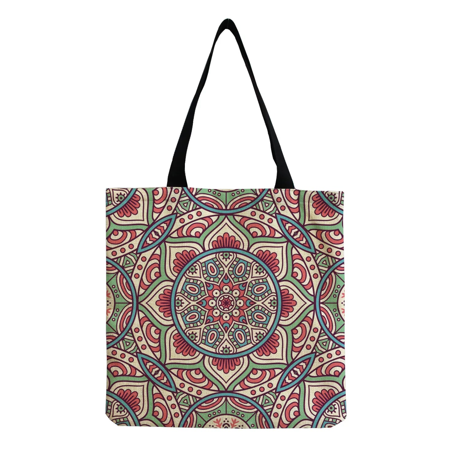 Colorful Floral Pattern Print Handbag Casual Women Shopping Bags