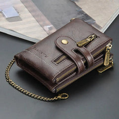 Large Capacity Wallet Safe Buckle Faux Leather Wallet for Man