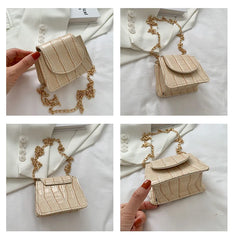 Stone Pattern Shoulder Bag Chain Shoulder Bag