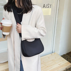 Women Shoulder Bag Solid Armpit Underarm Bags Leisure Ladies Crescent Dumpling B
