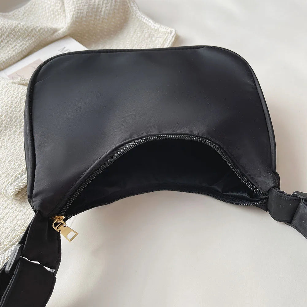 Women Shoulder Bag Solid Armpit Underarm Bags Leisure Ladies Crescent Dumpling B