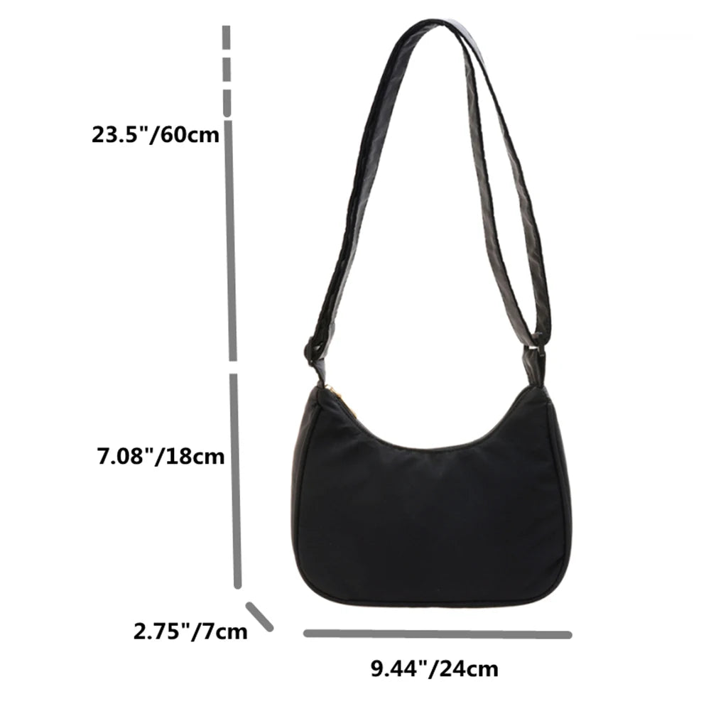 Women Shoulder Bag Solid Armpit Underarm Bags Leisure Ladies Crescent Dumpling B