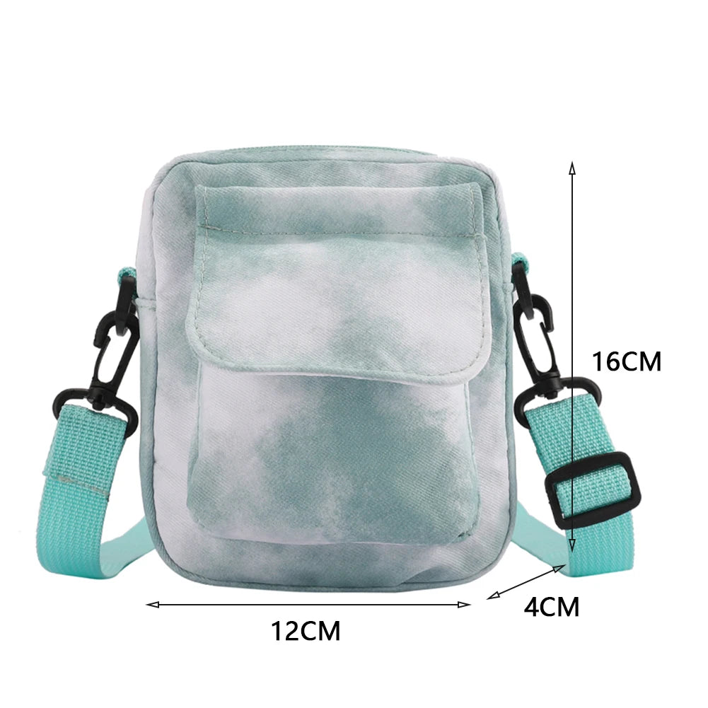 Canvas Crossbody Tote Handbag Tie Dyeing Traveling Messenger Bags