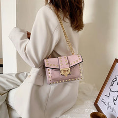 Transparent Rivet Handbag Lady Travel