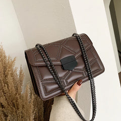 FANTASY PU Leather Retro Messenger Bag Women Chain Crossbody Handbag