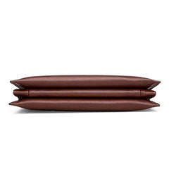 Men's Leather Clutch Purse Long Money Bag Brown