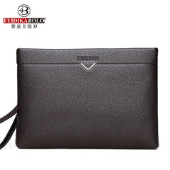 Men's Soft Leather Clutch Bag High-Quality Large Capacity