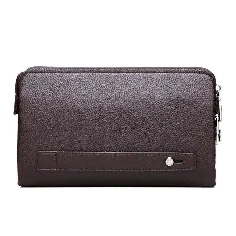 FEIDIKBOLO Leather Wallet Men Clutch Zipper Security Money bag