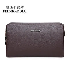 FEIDIKBOLO Leather Wallet Men Clutch Zipper Security Money bag