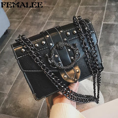 Retro Rivet Crossbody Bag Female Messenger Bag