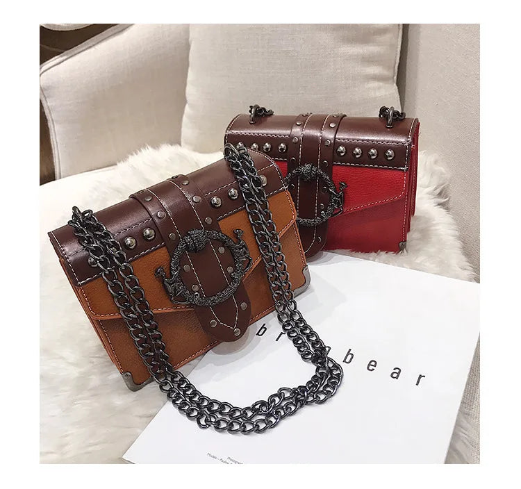 Retro Rivet Crossbody Bag Female Messenger Bag