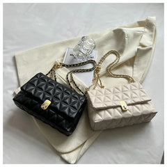 Quilted Chain Shoulder Bag Women Leather Handbag