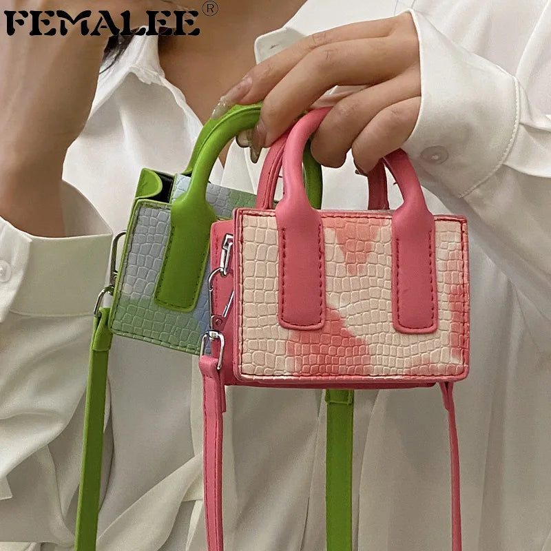 Crocodile Gradient Women Shoulder Bag Small Keys Handbag And Purse