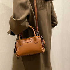 Solid Crossbody Bag for Women Spring Side Lace Up Shoulder Handbag