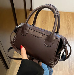 Solid Crossbody Bag for Women Spring Side Lace Up Shoulder Handbag