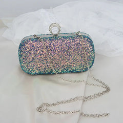 Sequins Clutch Purse Evening Bag Chain Messenger Handbag