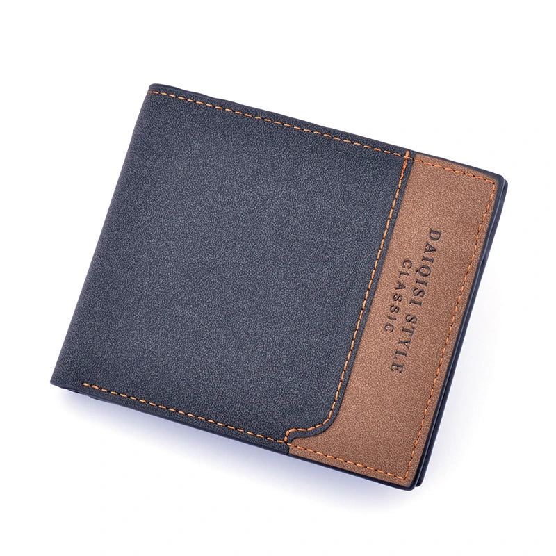 FONDMIRLY Men's Short Frosted Wallet Large Capacity Zipper Soft Wallet
