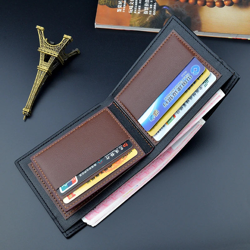 FONDMIRLY Men's Short Frosted Wallet Large Capacity Zipper Soft Wallet