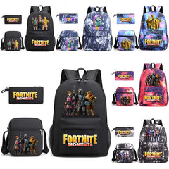 Canvas 3D Pattern School Bag Set for Women Men