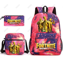 3Pcs/set Casual Canvas Backpack Book Bags for Teens