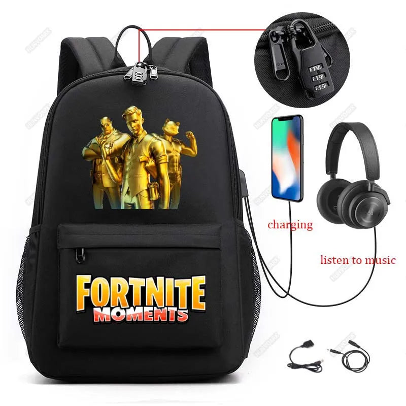 Anti-theft Kids School Backpack with USB Charging Port