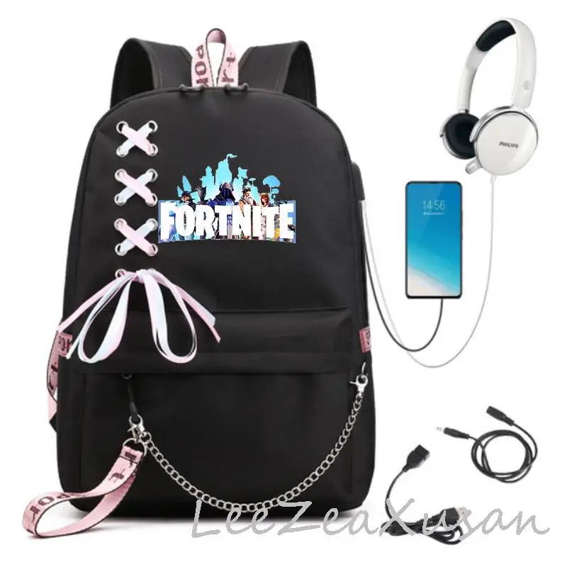 Teenagers Travel Backpack USB Charging Men Women School Bag