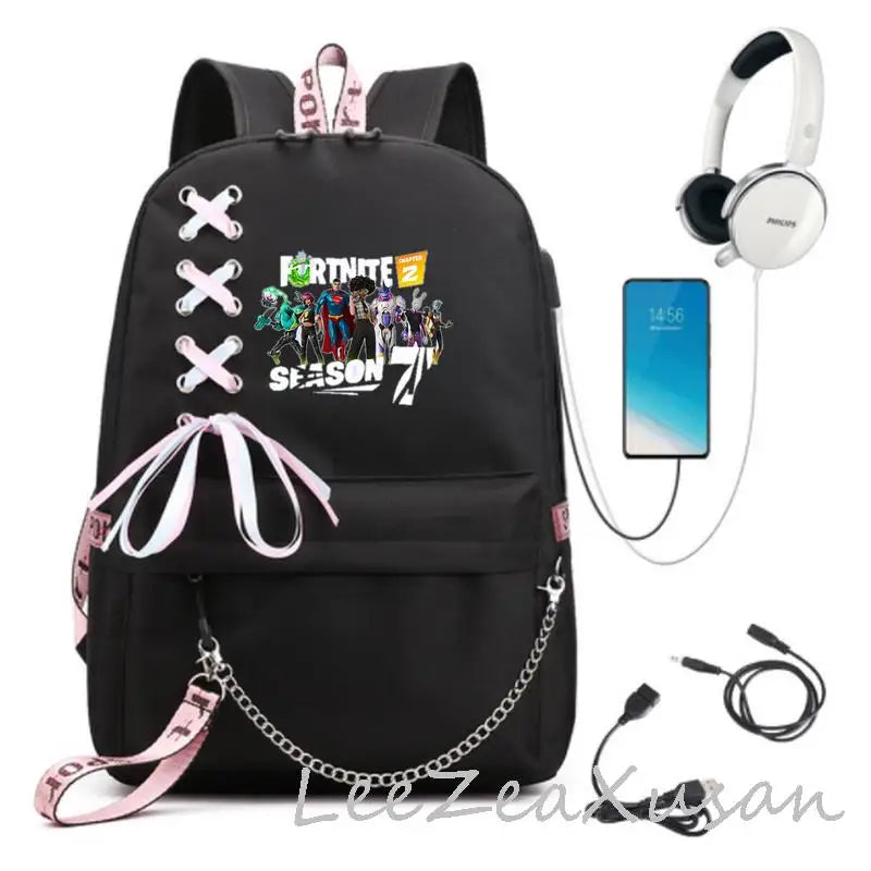 Teenagers Travel Backpack USB Charging Men Women School Bag