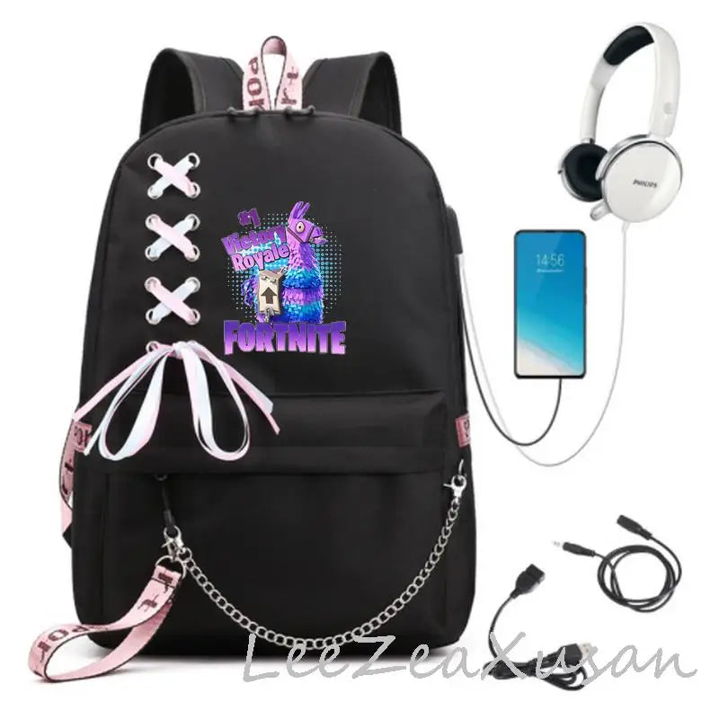 Teenagers Travel Backpack USB Charging Men Women School Bag