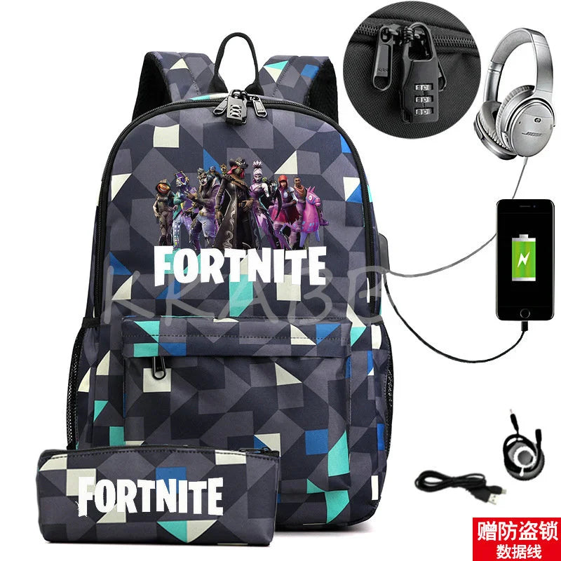 USB Backpack Women Men Teenager School Bag Women USB Travel Rucksack