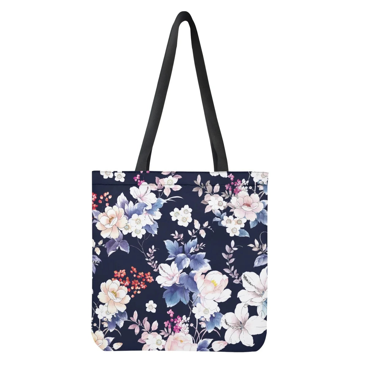 Floral Print Tote Reusable Shopping Bag Portable Shoulder Bag
