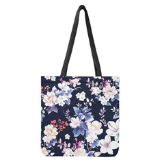 Floral Print Tote Reusable Shopping Bag Portable Shoulder Bag