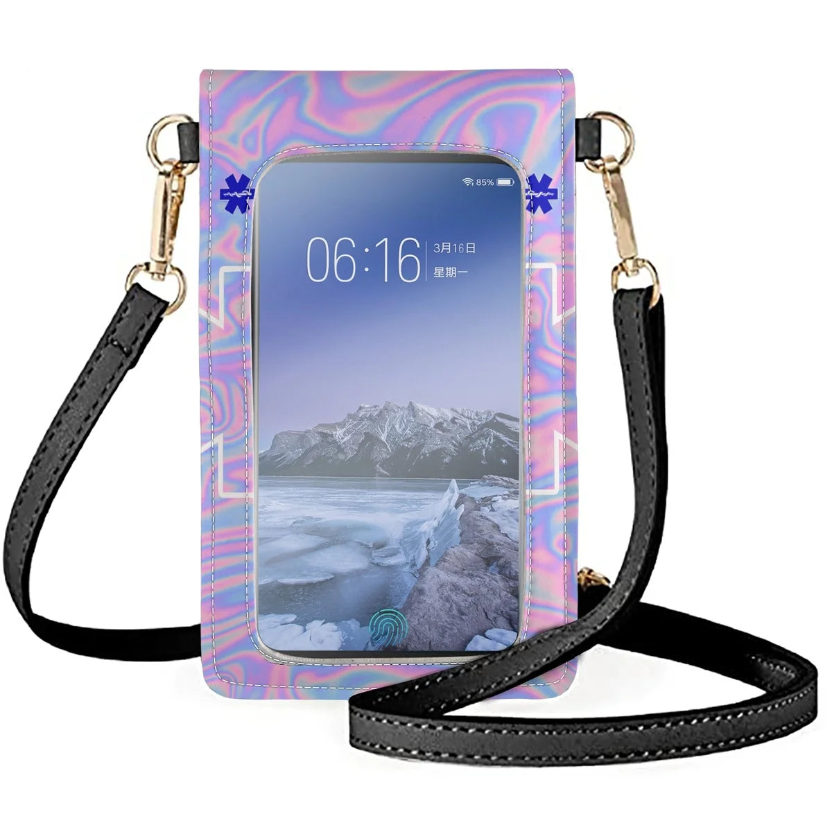 Women's EMT Mark Leather Phone Bag