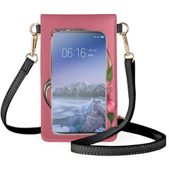 Roses Mobile Phone Bag PU Leather Shoulder Pouch