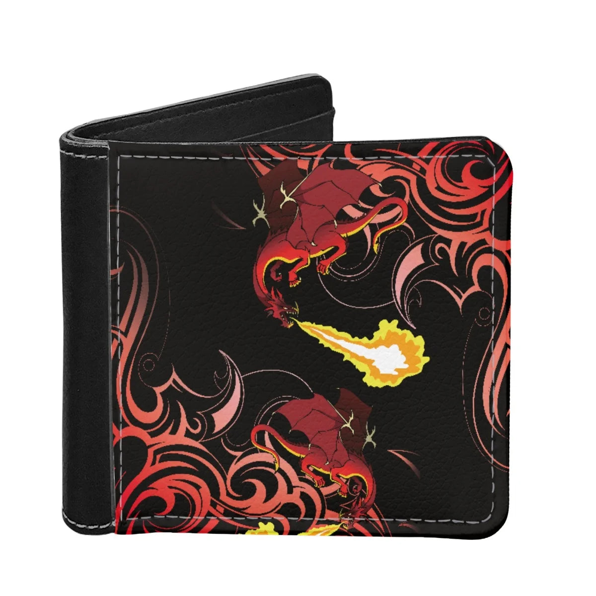 Dragon Print Waterproof Men's Short Wallet Clutch Purse