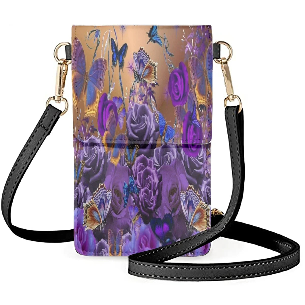 Vintage Dead Leaf Butterfly Cell Phone Bag Clamshell Handbag