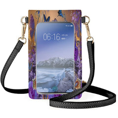 Vintage Dead Leaf Butterfly Cell Phone Bag Clamshell Handbag